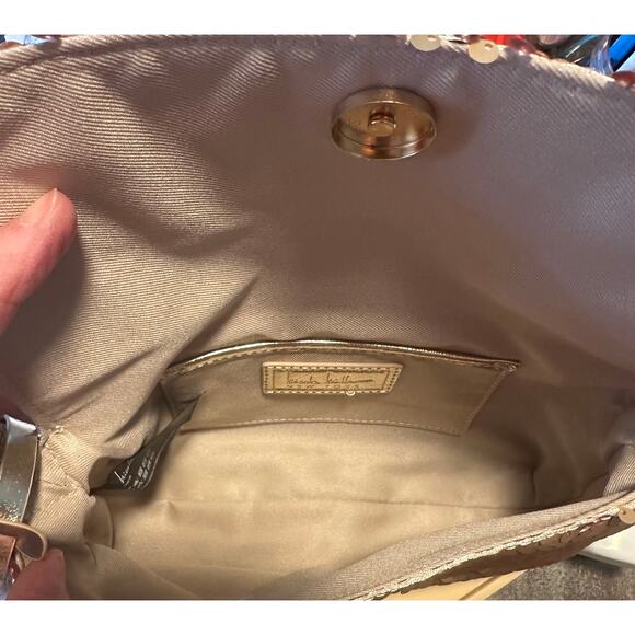 New Nicole Miller Gold Sequin Bag - Picture 6 of 7
